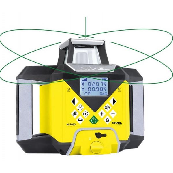 Rotacinis lazerinis nivelyras Nivel System NL740G Digital + stovas SJJ32+ matuoklė LS-24